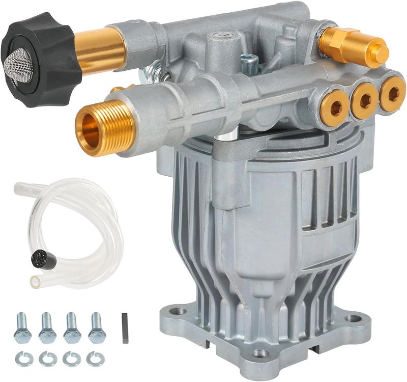 RALZAOTO 3/4" Shaft Horizontal Pressure Washer Pump Kit 3300 PSI 2.4 GPM Replacement for Axial Cam Pressure Washer Pump for Power Washer Compatible with Simpson 90028, Honda GC160 GC190 Kohler SH270 - Image 1